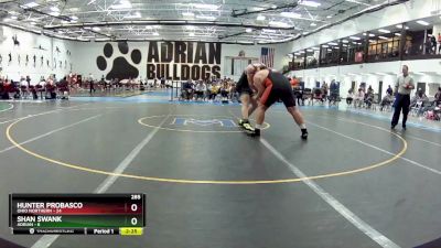 285 lbs Round 5 (6 Team) - Shan Swank, Adrian vs Hunter Probasco, Ohio Northern