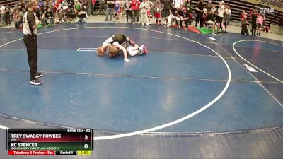 92 lbs Quarterfinal - Kc Spencer, Iron County Wrestling Academy vs Trey Swaggy Fowkes, JWC