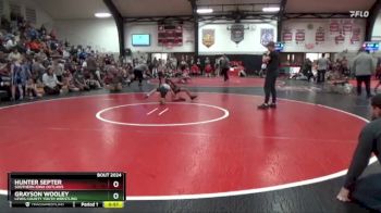 Cons. Round 1 - Hunter Septer, Southern Iowa Outlaws vs Grayson Wooley, Lewis County Youth Wrestling