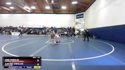 124 lbs 3rd Place Match - Ajayzee Zaballos, Unattached vs Jade Morales, Southern Oregon University