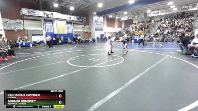 138 lbs Cons. Round 4 - Gunner Benedict, Redwood -Visalia vs ZACHARIAH ZWINGER, Durham