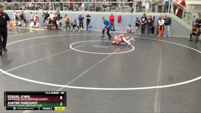 86 lbs 1st Place Match - Ezekiel O`Neil, Anchorage Youth Wrestling Academy vs Karter Marchant, Chugach Eagles Wrestling Club