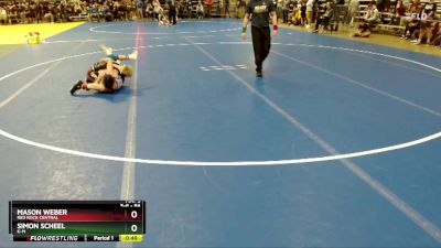84 lbs Champ. Round 1 - Simon Scheel, K-M vs Mason Weber, Red Rock Central