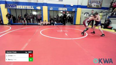 100 lbs Quarterfinal - Jace Zinter, Owasso Takedown Club vs Ethan Berry, Team Tulsa Wrestling Club