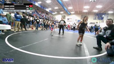 100 lbs Rr Rnd 2 - Emma Luper, Wyandotte Youth Wrestling vs Emma Evans, Bartlesville Wrestling Club