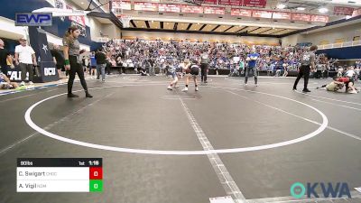 90 lbs Final - Crew Swigart, Choctaw Ironman Youth Wrestling vs Abel Vigil, Team Nomad