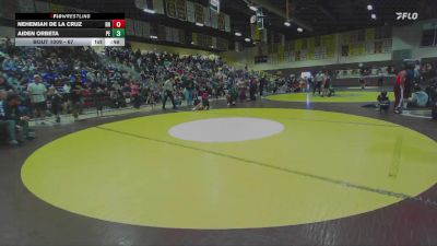 67 lbs Quarterfinal - Nehemiah De La Cruz, Rough House vs Aiden Orbeta, Poway Elite