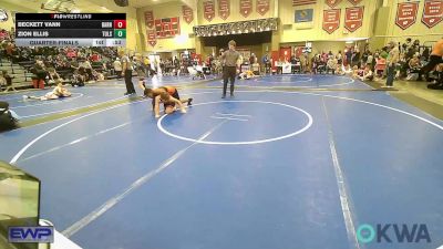 105 lbs Quarterfinal - Beckett Vann, Barnsdall Youth Wrestling vs Zion Ellis, Tulsa North Mabee Stampede