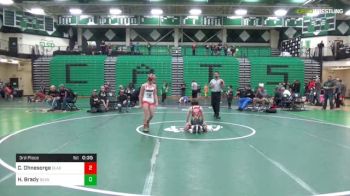 102 lbs 3rd Place - Caleb Ohnesorge, Gladiator Elite vs Hayden Brady, Beast Mode Wrestling Club IN