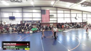 100 lbs Cons. Round 1 - Brayzen Yeaman, Stallions Wrestling Club vs Paxton Carson, Payson Lions Wrestling Club