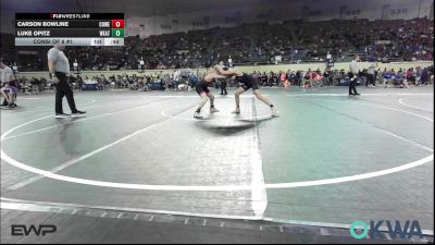 110 lbs Consi Of 8 #1 - Carson Bowline, Coweta Tiger Wrestling vs Luke Opitz, Weatherford Youth Wrestling