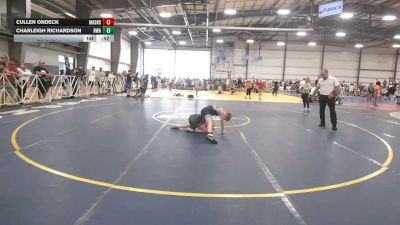 85 lbs Rr Rnd 1 - Cullen Ondeck, Mat Assassins Red - EL vs Charleigh Richardson, Roundtree Wrestling Academy - EL