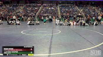 1A 138 lbs Quarterfinal - Ryan Mann, North East Carolina Prep School vs Lleyton Hooper, Robbinsville