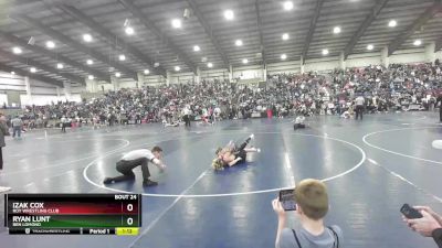 110 lbs Cons. Round 3 - Ryan Lunt, Ben Lomond vs Izak Cox, Roy Wrestling Club