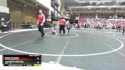 55 lbs Cons. Round 1 - Maverick Dishman, Pratt vs Kage Wyzard, Jackson County