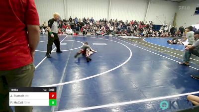 90 lbs Consolation - JJ Ruesch, Owasso Takedown Club vs Pippa McCall, Fort Gibson Youth Wrestling