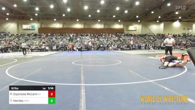 157 lbs Round Of 64 - Paolo Espinosa McLennan, Sherwood High School vs Talon Heinley, Payette Wrestling Club