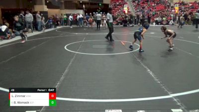 49 lbs Cons. Round 2 - Braylon Womack, South Central Punishers vs Leander Zimmer, Wichita Blue Knights