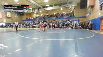 105lbs Cons. Round 4 - Jasmine Cha, Camas (Girls) vs Isabella Berger, Granger (Girls)