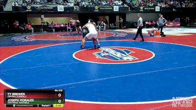 4A-215 lbs Cons. Semi - Joseph Morales, Southeast Whitfield vs Ty Brewer, Central (Carroll)