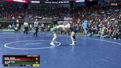 2A-138 lbs Champ. Round 2 - Blake Fox, Osage vs Kael Cook, Burlington Notre Dame