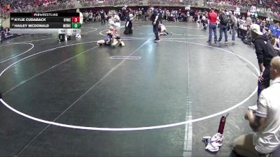 107 lbs Quarterfinal - Kylie Cudaback, Ogallala Youth Wrestling Club vs Hailey McDonald, Millard South Wrestling Club