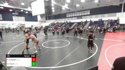 215 lbs Cons. Round 5 - Demetri Clark, Temecula Valley High School Wrestling vs Griff Lawson, El Dorado High School