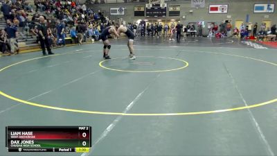 160 lbs Quarterfinal - DAX JONES, Chugiak High School vs Liam Hase, West Anchorage