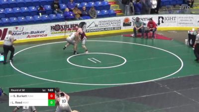 192 lbs Round Of 32 - Sage Burkett, Punxsutawney vs Logan Reed, Montoursville