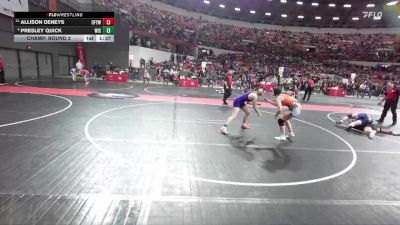 138 lbs Champ. Round 2 - Presley Quick, Wisconsin vs Allison Deneys, Oconto Falls/Abrams Youth Wrestling