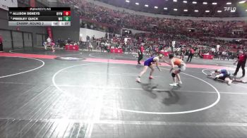 138 lbs Champ. Round 2 - Presley Quick, Wisconsin vs Allison Deneys, Oconto Falls/Abrams Youth Wrestling