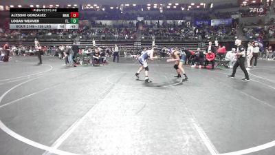 136 lbs Quarterfinal - Alessio Gonzalez, Marlboro Jr Mustangs vs Logan Weaver, F.l.o.w.