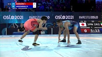 61 kg Round Of 16 - Toshihiro Hasegawa, Japan vs Rahman Amouzadkhalili, Iran