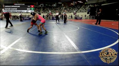 65 lbs Semifinal - Lucille Spradling, F-5 Grappling vs Safari Castor, Woodward Youth Wrestling