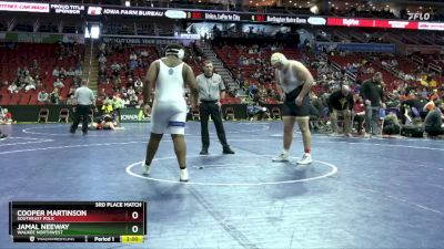 3A-285 lbs 3rd Place Match - Jamal Neeway, Waukee Northwest vs Cooper Martinson, Southeast Polk