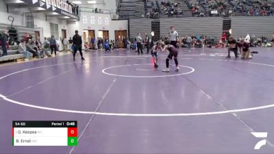 54-60 lbs Cons. Round 2 - Oliver Keepes, Mount Vernon vs Bennett Ernst, Intense Wrestling Club