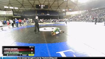 86 lbs Cons. Round 1 - Soren Blomgren, Vashon Island Junior Wrestling vs Jordan Devries, Steelclaw Wrestling Club