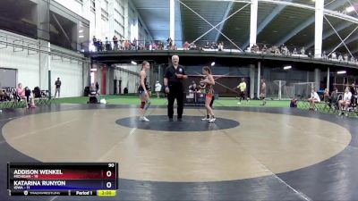 90 lbs Placement Matches (8 Team) - Addison Wenkel, Michigan vs Katarina Runyon, Iowa