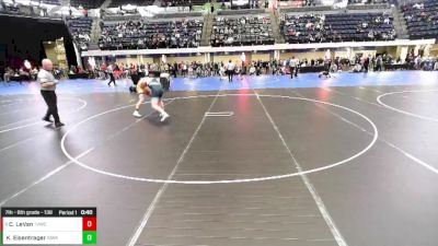 7th - 8th grade - 138 Cons. Round 2 - Colton LeVan, Team Valley Wrestling Club vs Keegan Eisentrager, Iowa