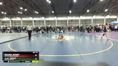 75 lbs Champ. Round 2 - Braden Jensen, Jerome Middle School vs Clay Oxnam, New Plymouth