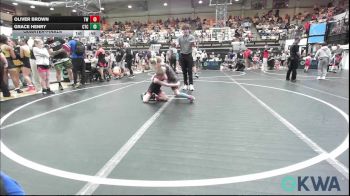 70 lbs Quarterfinal - Oliver Brown, Tuttle Wrestling vs Grace Henry, Comanche Takedown Club