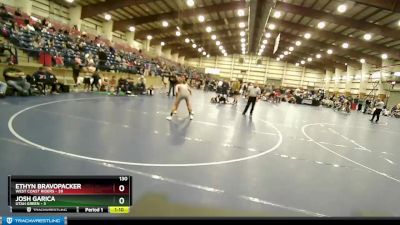 130 lbs Finals (2 Team) - Josh Garica, Utah Green vs ETHYN BRAVOPACKER, West Coast Riders