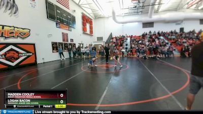 77 lbs Semifinal - Madden Cooley, Rocky Mountain Middle School vs Logan Bacon, Shoshoni Junior High School
