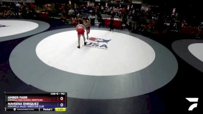 142 lbs Cons. Round 2 - Amber Farr, Norwalk High School Wrestling vs Naveena Enriquez, Coachella Valley Wrestling Club