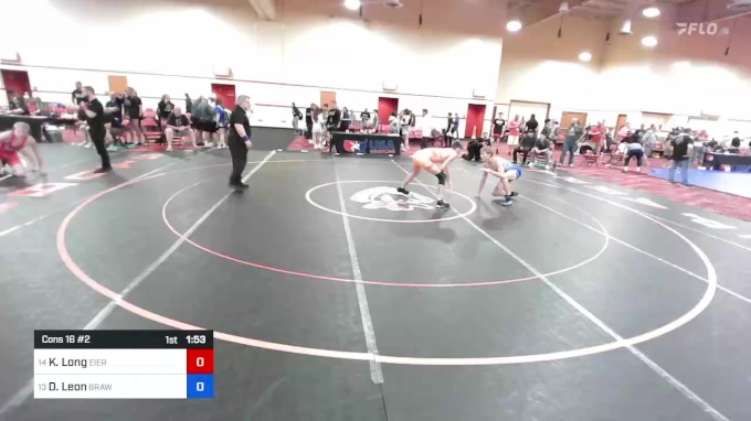 68 kg Cons 16 #2 - Kellen Long, Eierman Elite Wrestling Club vs Daryn ...