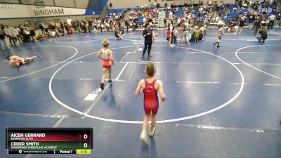 63 lbs Semifinal - Aicen Gerrard, Evanston Elite vs Ceder Smith, Sanderson Wrestling Academy