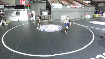 80 lbs Cons. Quarters - Traton Nelms, MTC - MANTANONA TRAINING CENTER vs Noah Suarez, Legacy Wrestling Center