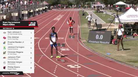 Men's 400m, Finals 8