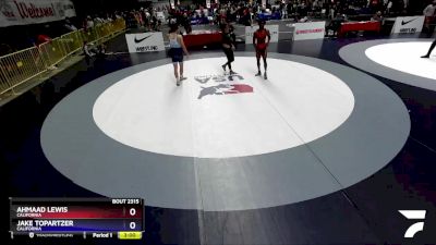 65 lbs Semifinal - Ahmaad Lewis, California vs Jake Topartzer, California