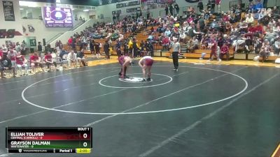 165 lbs Round 1 (16 Team) - Elijah Toliver, Central (Carroll) vs Grayson Dalman, Whitewater